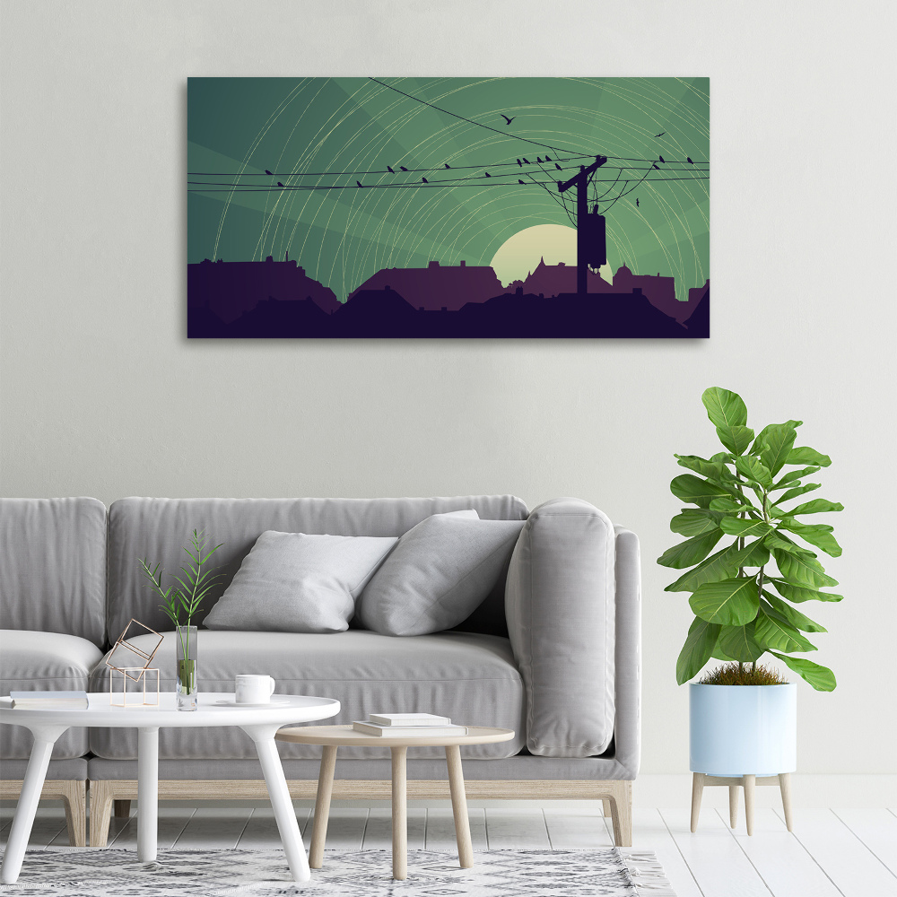 Canvas wall art Birds city