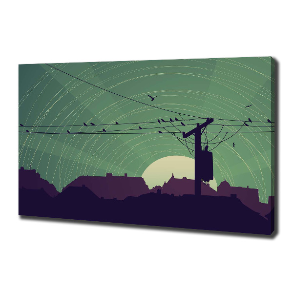 Canvas wall art Birds city