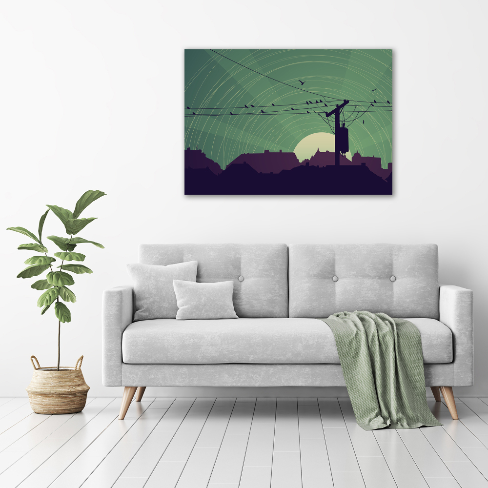 Canvas wall art Birds city