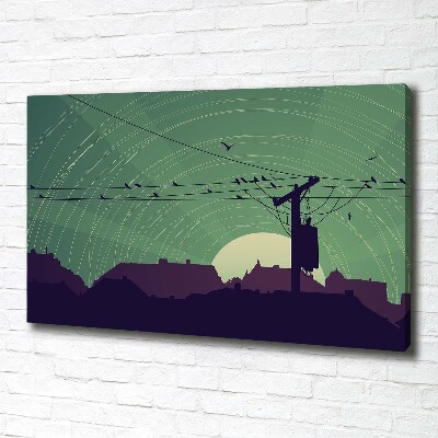 Canvas wall art Birds city