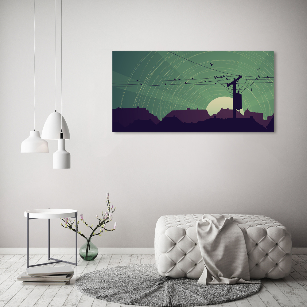 Canvas wall art Birds city