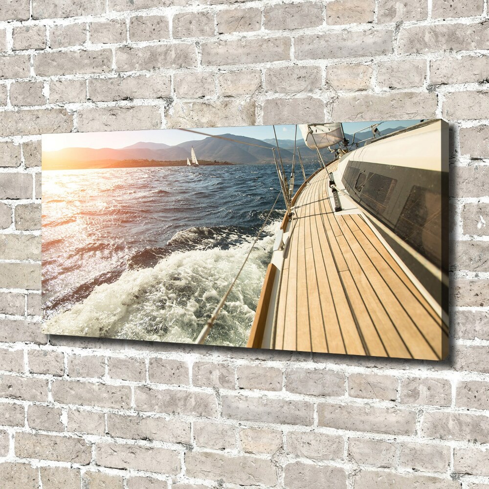 Canvas wall art Sailboat at sea