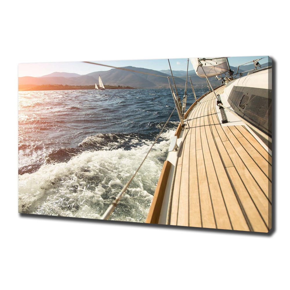 Canvas wall art Sailboat at sea