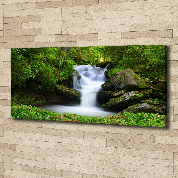 Canvas wall art Waterfall in the forest