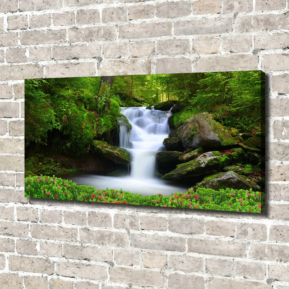 Canvas wall art Waterfall in the forest