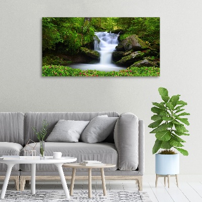 Canvas wall art Waterfall in the forest