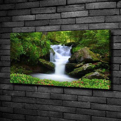 Canvas wall art Waterfall in the forest