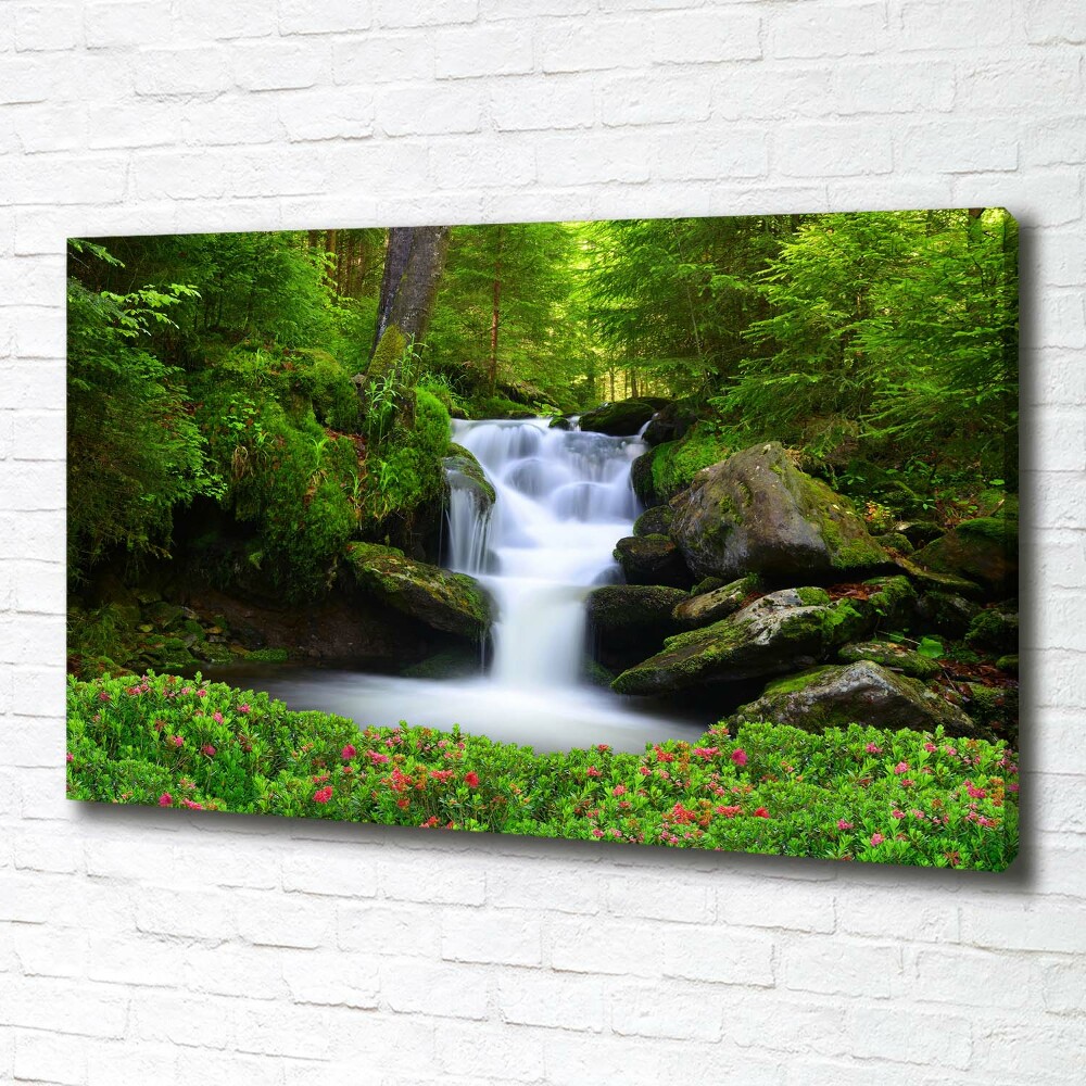 Canvas wall art Waterfall in the forest