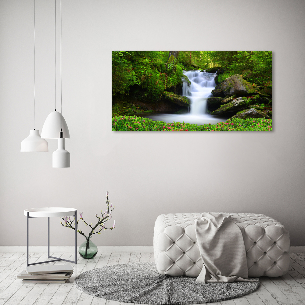 Canvas wall art Waterfall in the forest