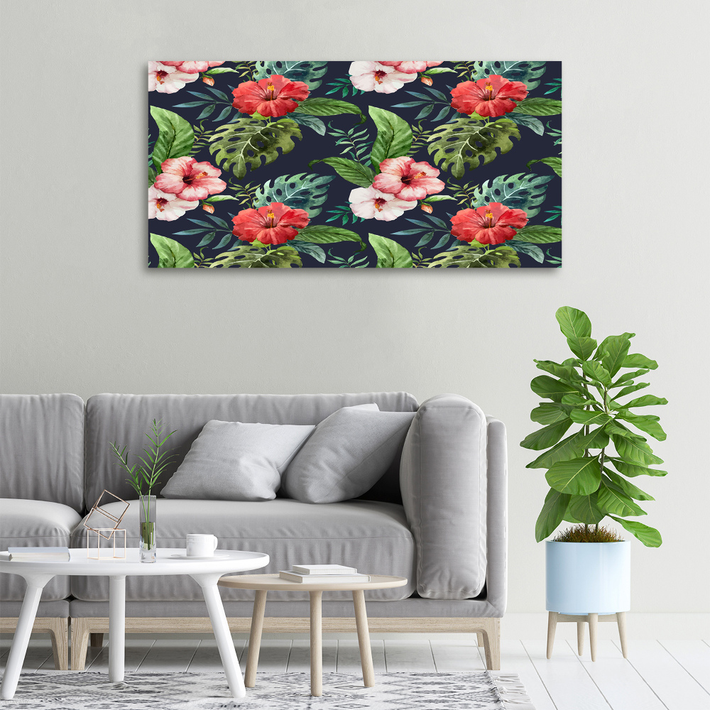 Canvas wall art Tropical flowers