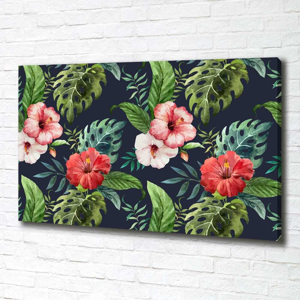 Canvas wall art Tropical flowers