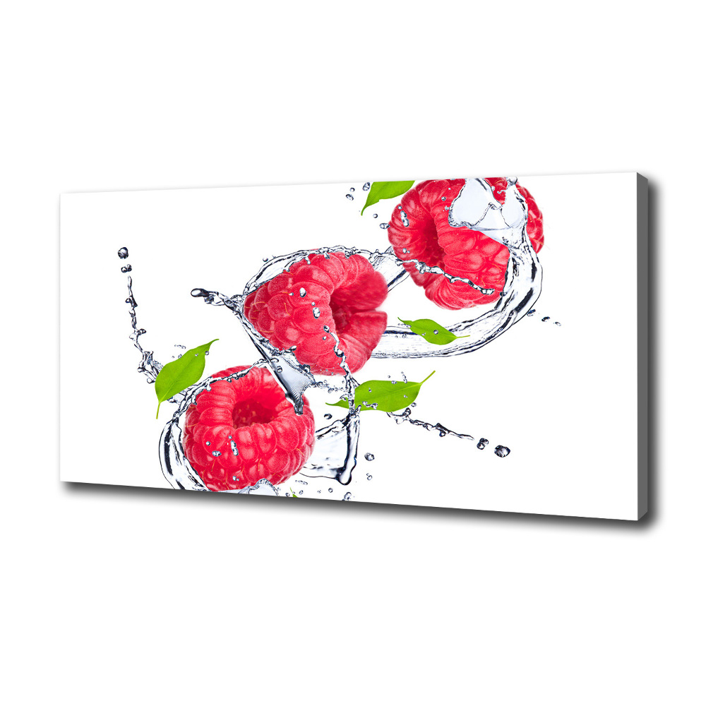 Canvas wall art Raspberry and water