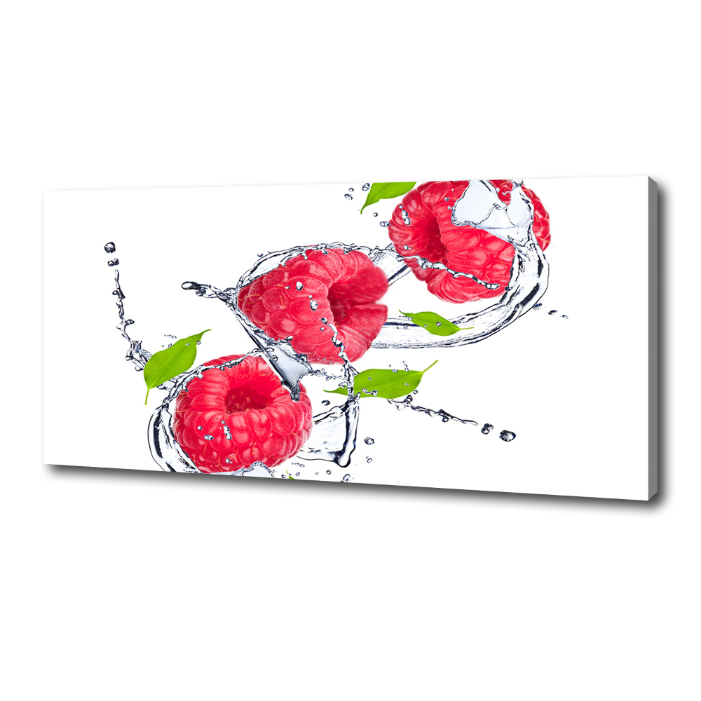 Canvas wall art Raspberry and water