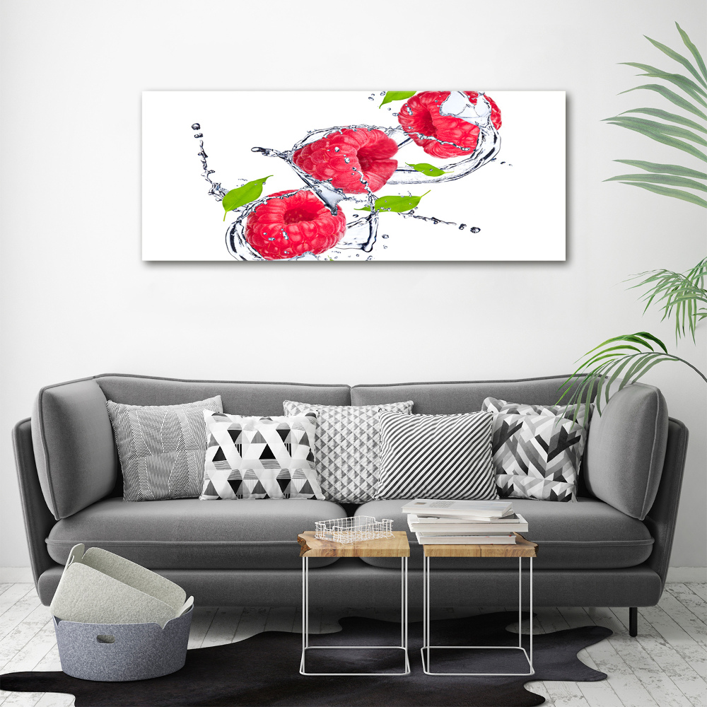 Canvas wall art Raspberry and water