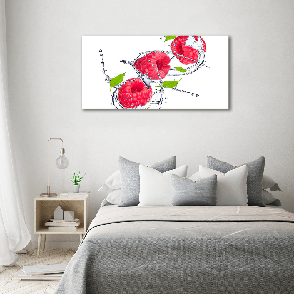 Canvas wall art Raspberry and water