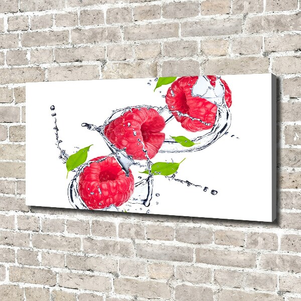 Canvas wall art Raspberry and water