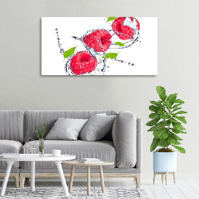 Canvas wall art Raspberry and water