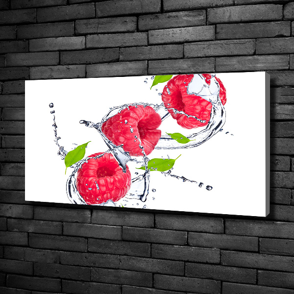 Canvas wall art Raspberry and water