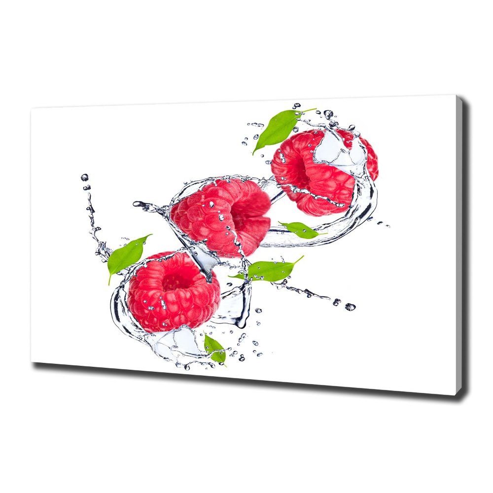 Canvas wall art Raspberry and water