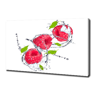 Canvas wall art Raspberry and water