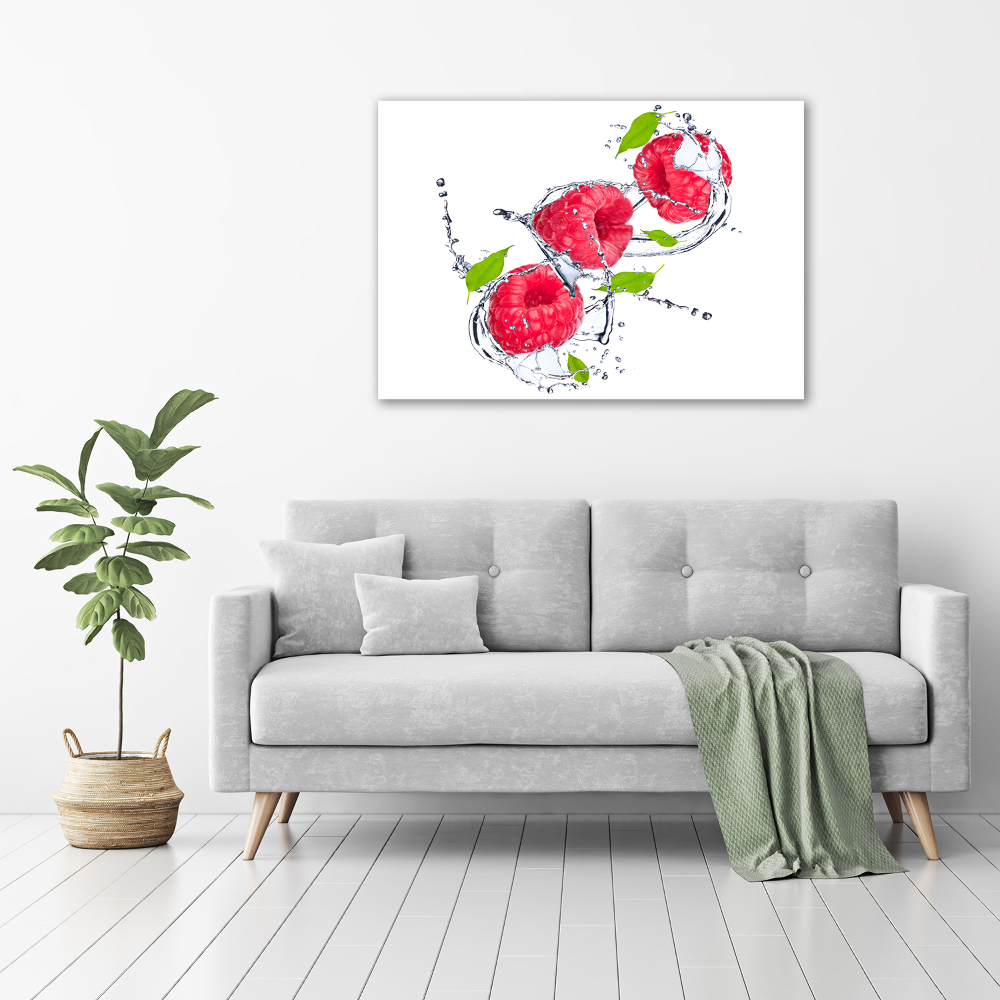 Canvas wall art Raspberry and water