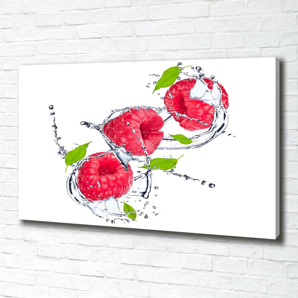 Canvas wall art Raspberry and water