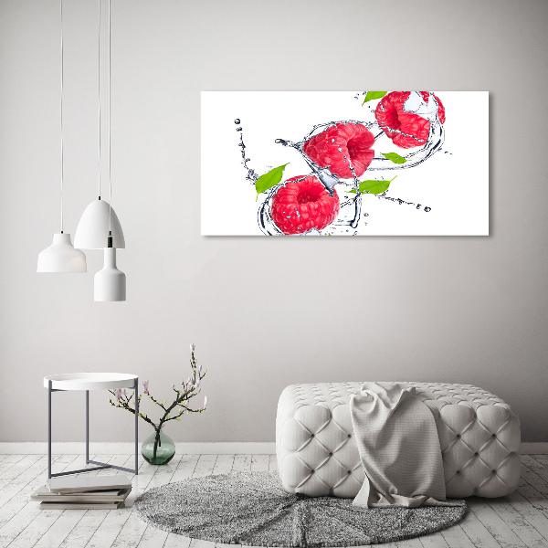 Canvas wall art Raspberry and water