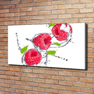 Canvas wall art Raspberry and water