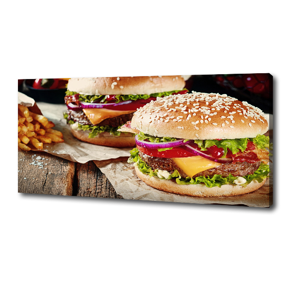 Canvas wall art hamburgers