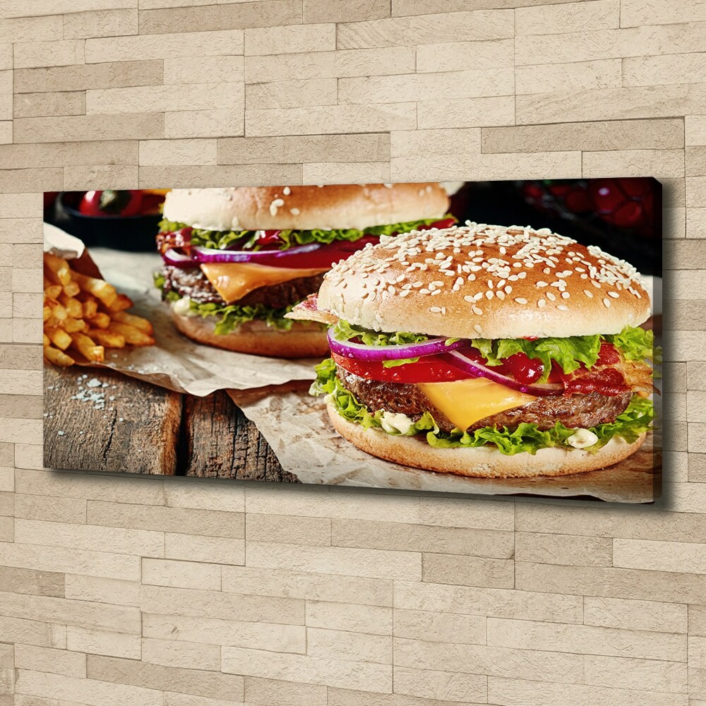 Canvas wall art hamburgers