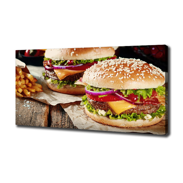 Canvas wall art hamburgers