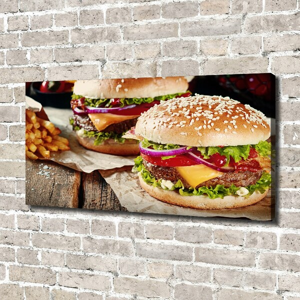 Canvas wall art hamburgers