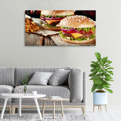 Canvas wall art hamburgers