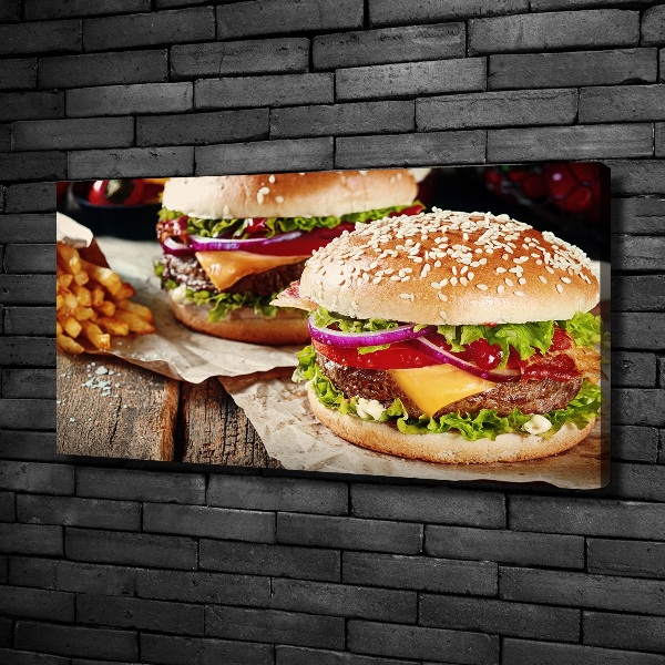 Canvas wall art hamburgers