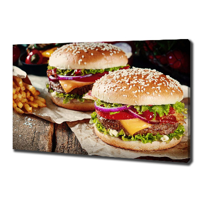 Canvas wall art hamburgers