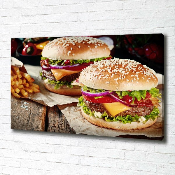 Canvas wall art hamburgers