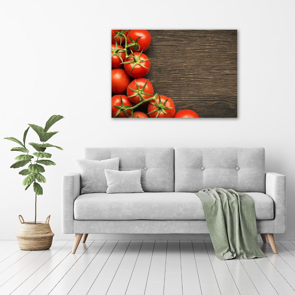 Canvas wall art Tomatoes on wood