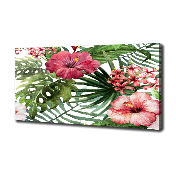 Canvas wall art Tropical flowers