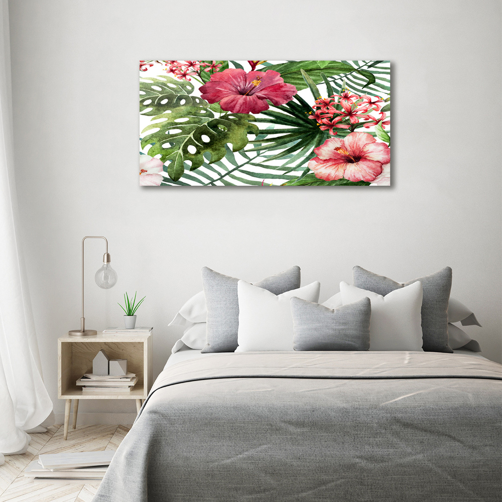 Canvas wall art Tropical flowers