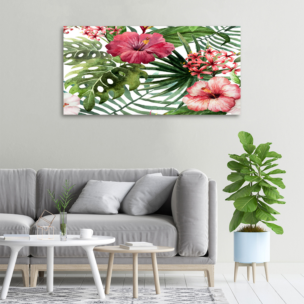 Canvas wall art Tropical flowers