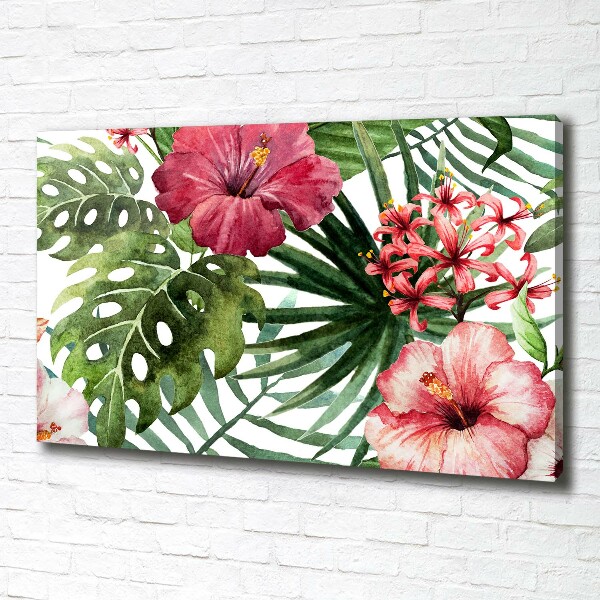 Canvas wall art Tropical flowers