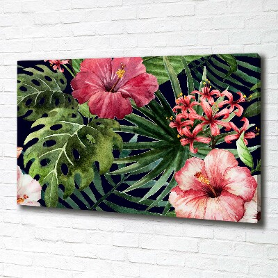 Canvas wall art Tropical flowers