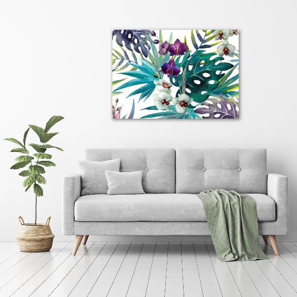 Canvas wall art Tropical flowers