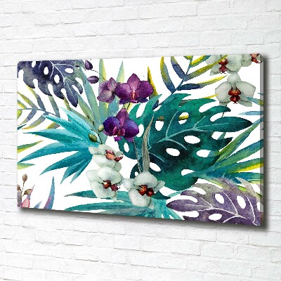 Canvas wall art Tropical flowers