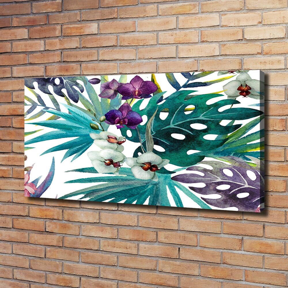 Canvas wall art Tropical flowers