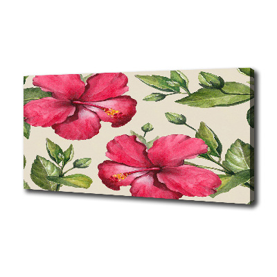 Canvas wall art Pink hibiscus