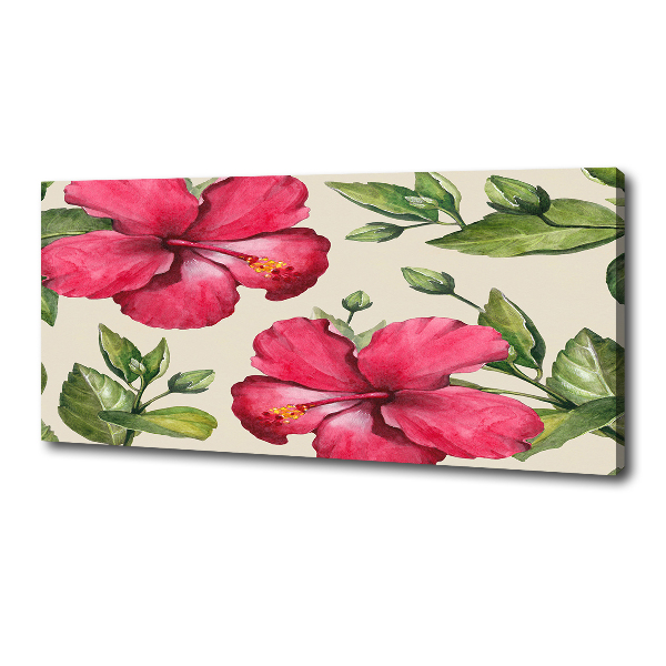 Canvas wall art Pink hibiscus