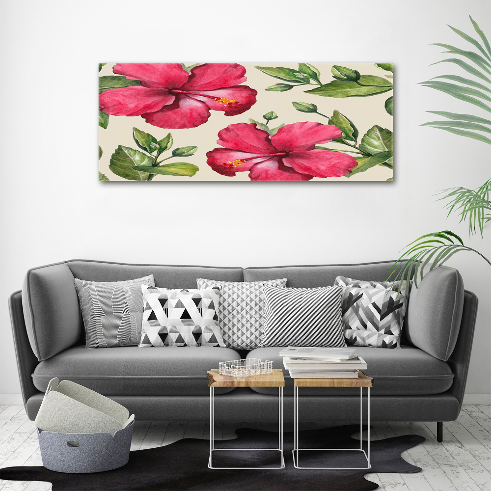 Canvas wall art Pink hibiscus