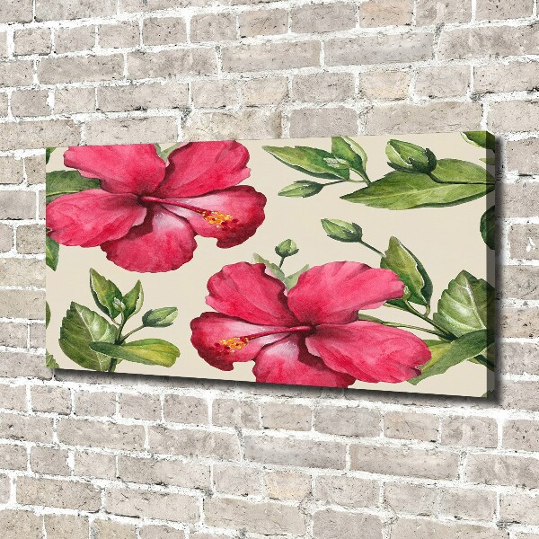 Canvas wall art Pink hibiscus