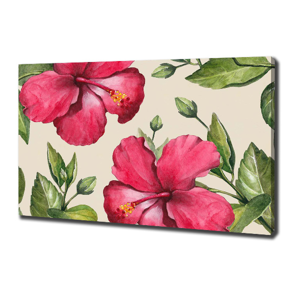 Canvas wall art Pink hibiscus